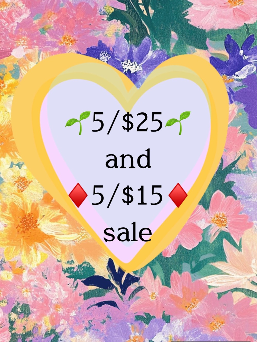 🌱5/$25🌱sale & ♦️5/$15♦️sale —Bundle 5 marked listings, get them discounted!